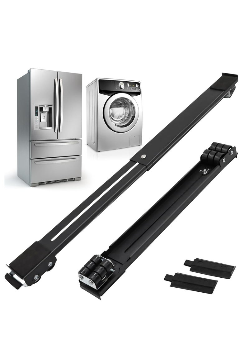 Universal Extendable Furniture Appliance Rollers with 24 Rollers & Brakes – Heavy-Duty Mover Tools for Washing Machines, Refrigerators, Dryers, 600 lb Capacity, Strong Base, Bearing Support  - Image 1