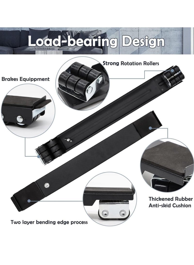 Universal Extendable Furniture Appliance Rollers with 24 Rollers & Brakes – Heavy-Duty Mover Tools for Washing Machines, Refrigerators, Dryers, 600 lb Capacity, Strong Base, Bearing Support  - Image 2
