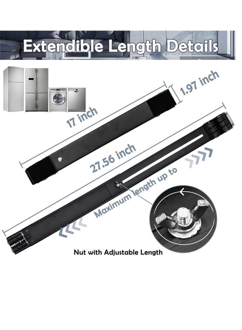 Universal Extendable Furniture Appliance Rollers with 24 Rollers & Brakes – Heavy-Duty Mover Tools for Washing Machines, Refrigerators, Dryers, 600 lb Capacity, Strong Base, Bearing Support  - Image 4