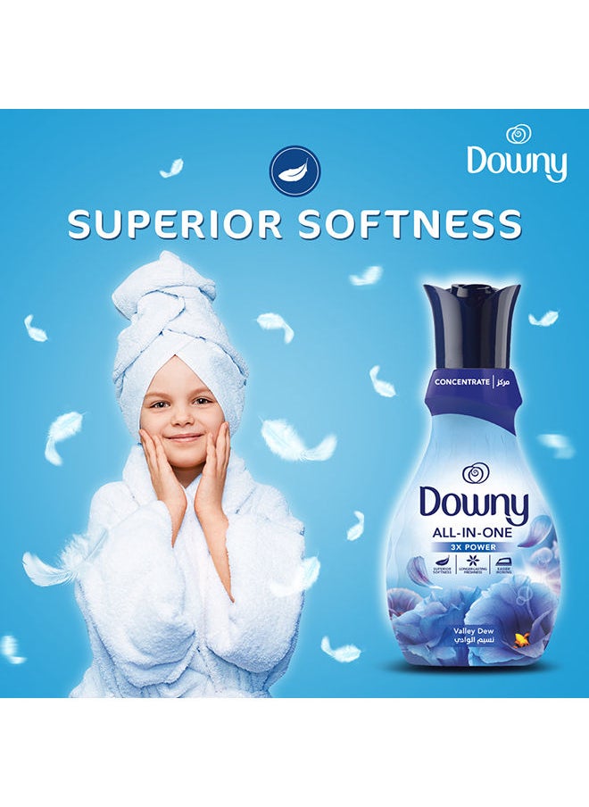 Downy - All-In-One Fabric Softener Concentrate Valley Dew Scent Dual Pack 1Liters - Image 1
