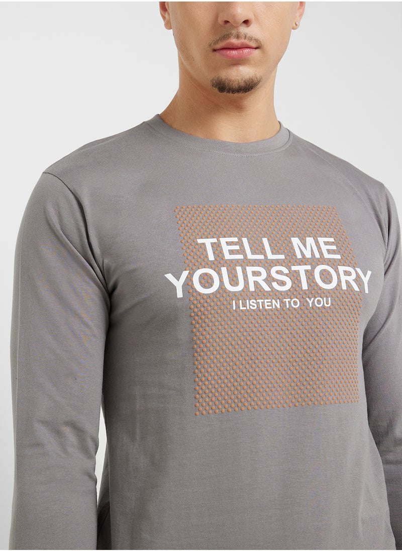 Seventy Five Basics Graphic Long Sleeve T-Shirt  - Image 3