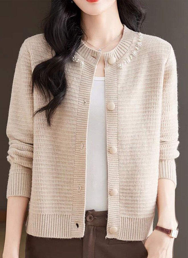 YUNIQEE كارديجان بيج بتفاصيل الأزرار للنساء - Image 1