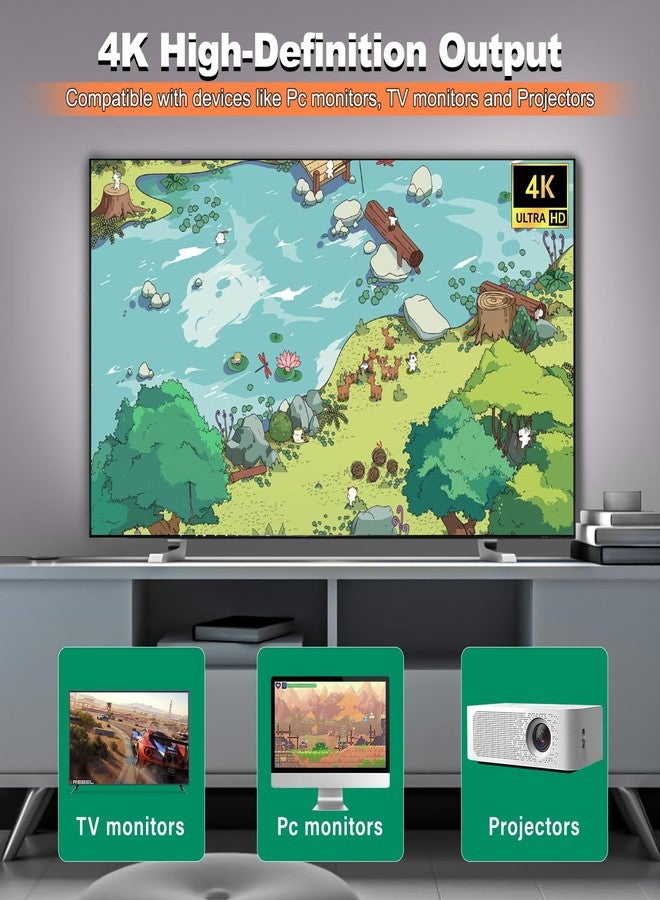 liuwei M8 Retro Game-Stick, Revisit Classic Games with Built-in 9 Emulators, 20,000+ Games, 4K HDMI Output, and 2.4GHz Wireless Controller for TV Plug and Play - Image 5