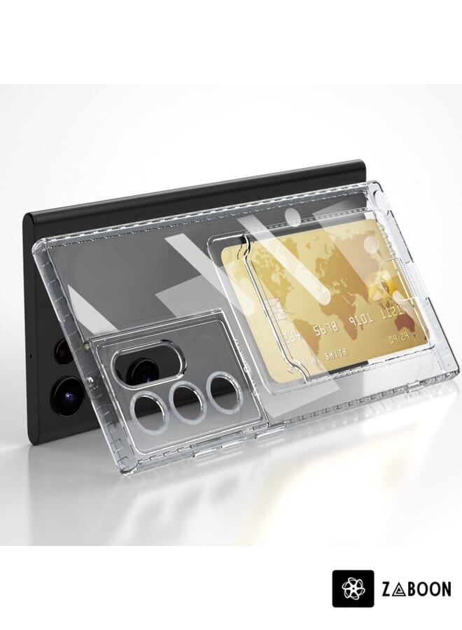 Zaboon Protective Case Cover For Samsung Galaxy S21 Ultra 5G Card Bag Shockproof Transparent - Image 2