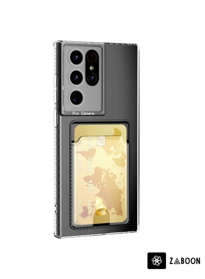 Zaboon Protective Case Cover For Samsung Galaxy S21 Ultra 5G Card Bag Shockproof Transparent - Image 1