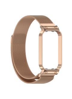 For XiaomiMi Band8 Active Milano Strap Redmi Redmi Bracelet 2 Metal Steel Strap-Color:Rose Gold (milanese Strap)