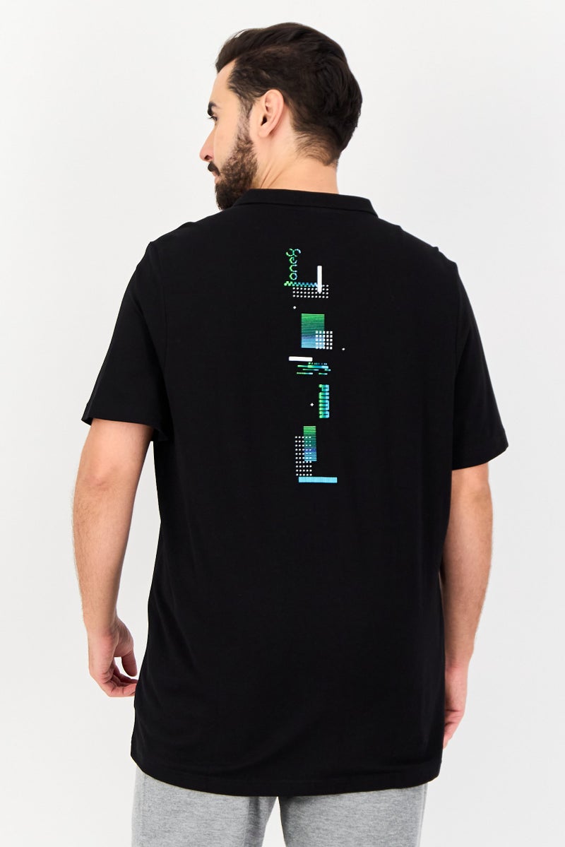 PUMA قميص بولو خارجي بأكمام قصيرة بتصميم نحيف للرجال من بومة x One8، أسود - Image 2