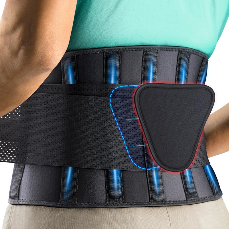 FEATOL Back Brace for Lower Back Pain, Back Support Belt for Women & Men, Breathable Lower Back Brace with Lumbar Pad, Lower Back Pain Relief for Herniated Disc, Sciatica, Scoliosis plus size (Waist - Image 1