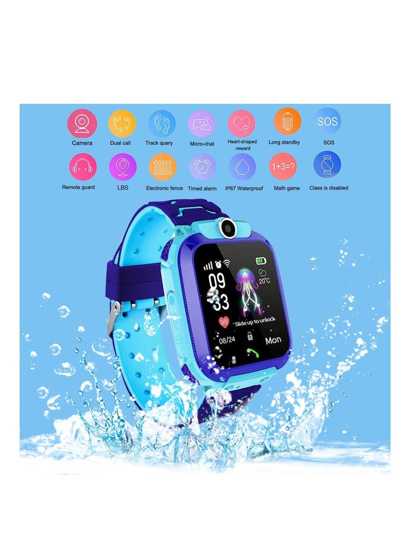 Waterproof Smart Watch For Kids Blue - Image 3