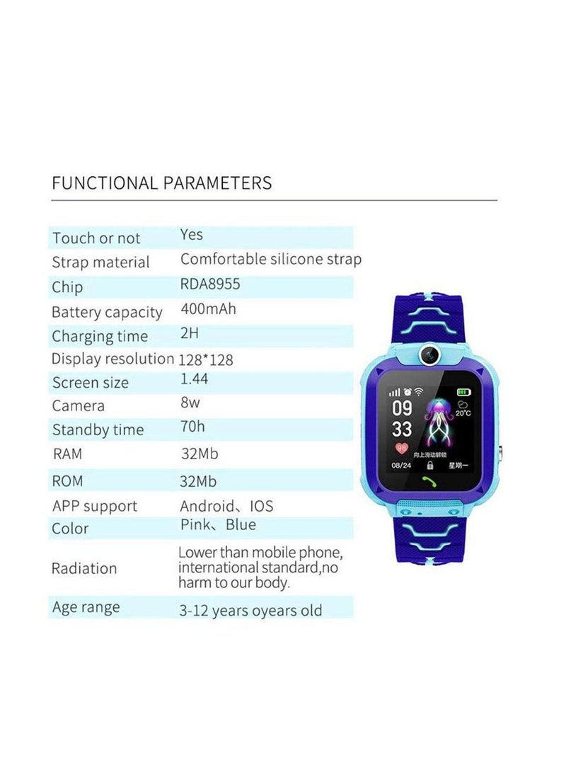 Waterproof Smart Watch For Kids Blue - Image 2