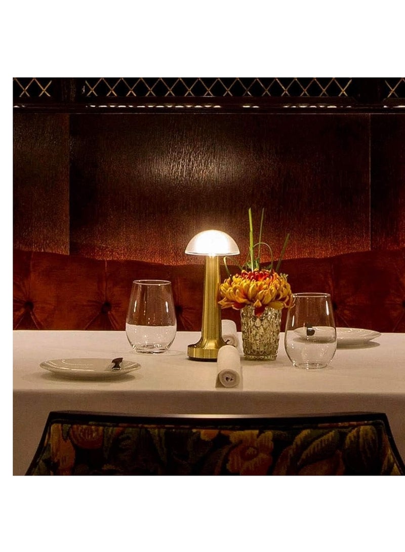 ELTRAZONE Table Lamps LED Table Lamp Cordless Rechargeable Battery LED Table Lamp for Hotel/restaurant/Home/Reading Retro Western Restaurant Cafe Outdoor Desk Lamp Desk Lamps (GOLD) - Image 3