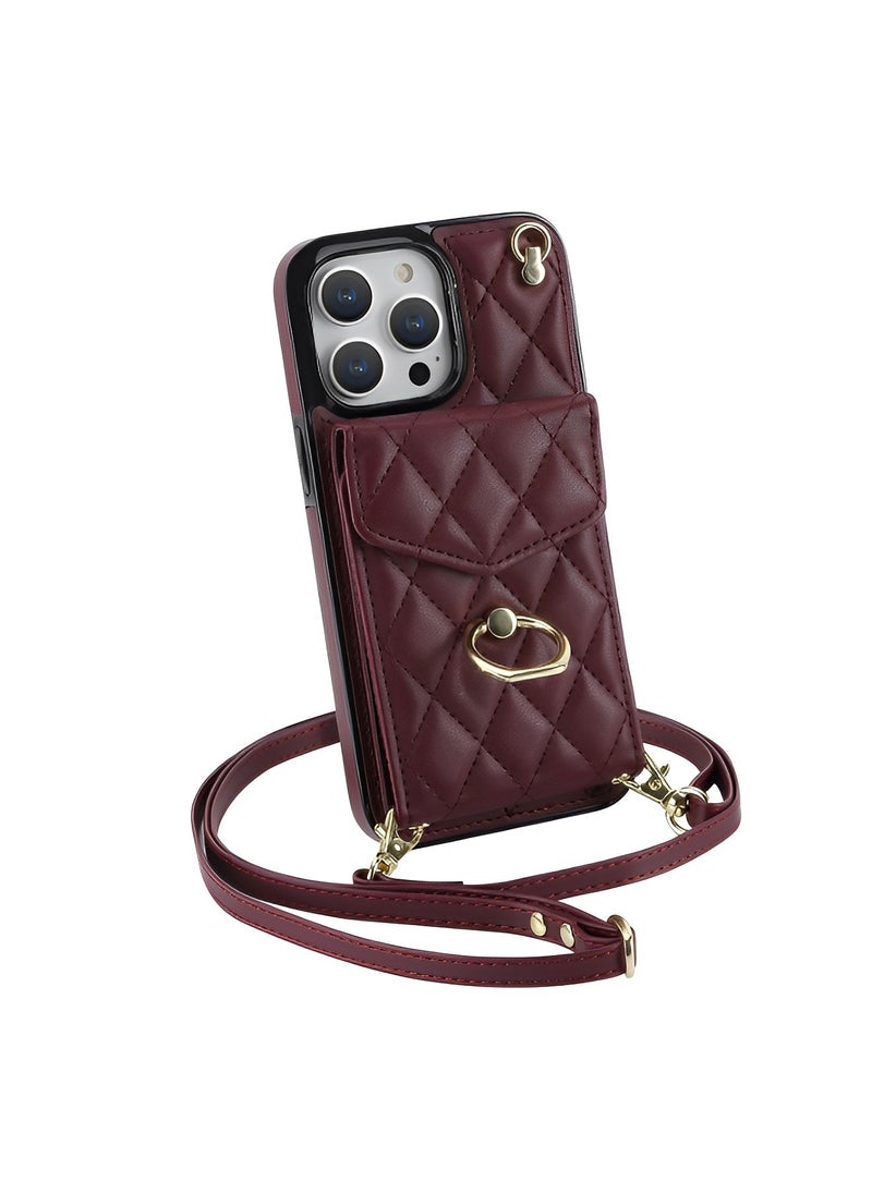 REOCLE Phone Case for iPhone 14 13 Pro Max with Card Holder 360° Rotation Ring Leather Zipper Wallet Case Phone Back Cover Crossbody Wallet Case  - Image 2