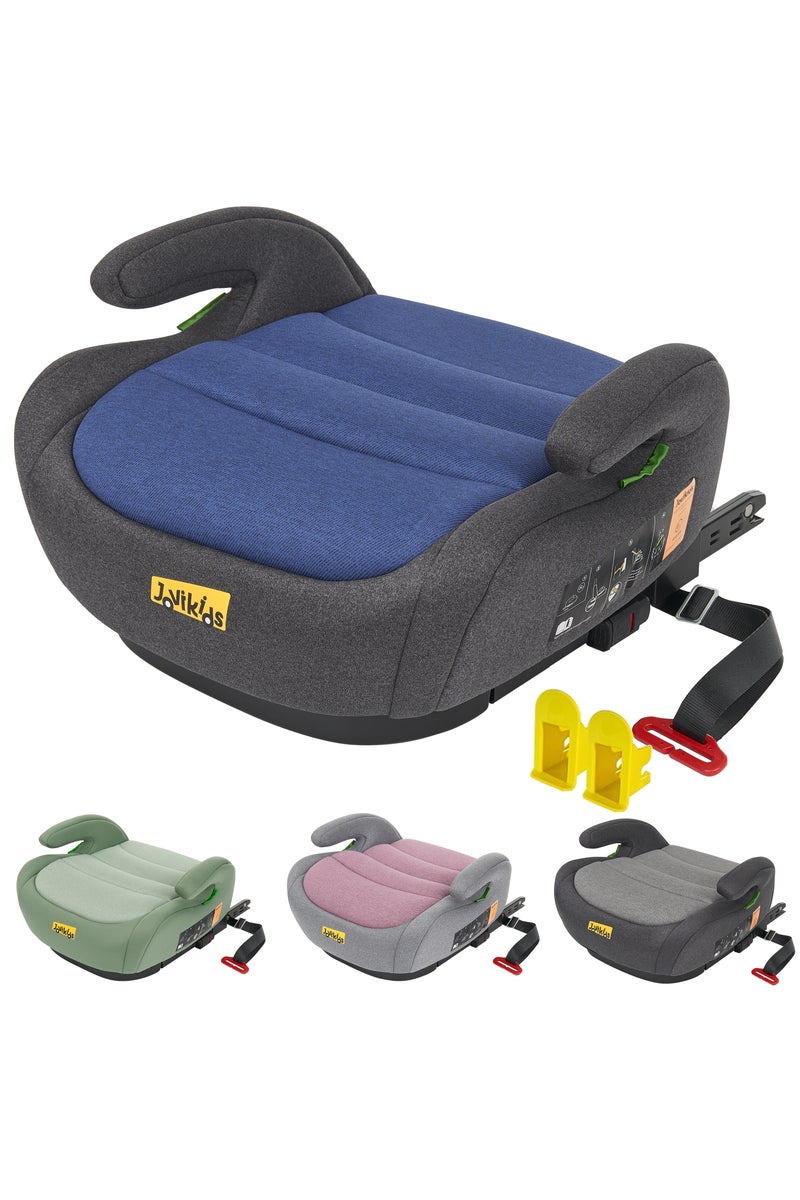 جوفيكيدز Jovikids Ohho I-Size Booster Seat for Car with ISOFIX, 125-150cm (Group 2/3, 6-12 Years), Portable Car Seats for Kids, Comfortable, Compact, Great for Travel, ECE R129, Blue - Image 1
