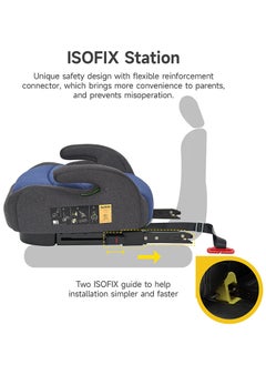 Jovikids Portable Car Ohho I-Size Booster Seat With ISOFIX, 125 - 150 CM (Group 2/3, 6-12 Years), ECE R129, Blue  - Image 4