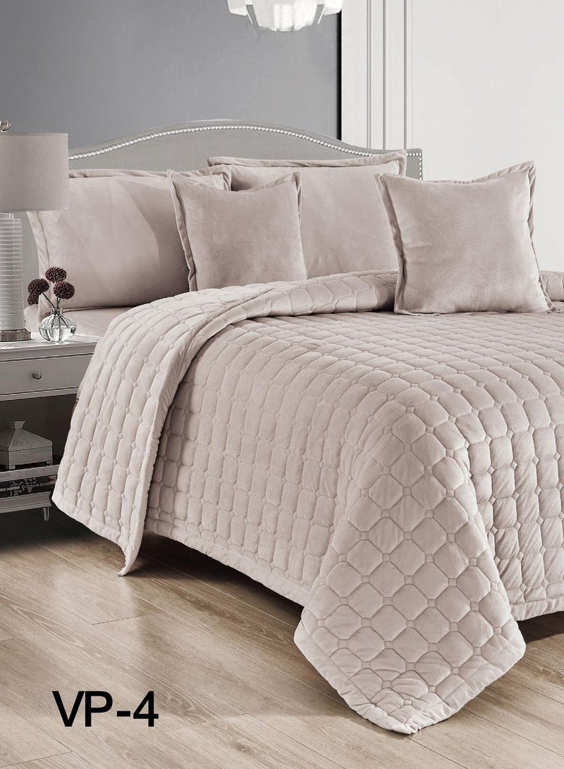 ريد روز طقم لحاف مفرش سرير نفرين مخمل ناعم مضغوط نظام 6 قطع مضغوط مقاس 240x220 - Image 3