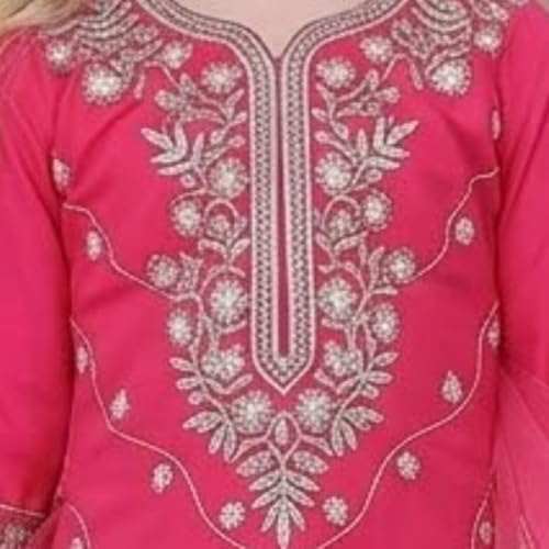 A.T.U.N. (ALL THINGS UBER NICE) Elegant Embroidered Heavy Thread Work 3 Piece Salwar Suit Set with Dupatta for Girls | Traditional Festive Ethnic Wear Party Outfit - Image 4