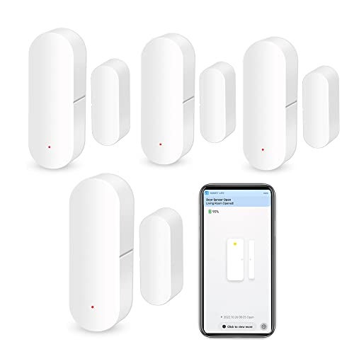 Gaoducash WiFi Door Window Sensor: Smart Contact Sensor with App Alerts, Door Open Detector Compatible with Alexa Google Assistant, Entry Detector Sensor for Home Security and Home Automation (4-Pack) - Image 1