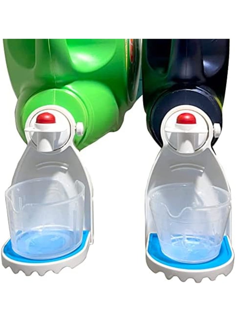 Luckam 2 PCS Laundry Liquid Detergent Cup Holder Dulinkas Drip Catcher Tray Fabric Softener Drip Catcher Soap Holder Tray Cup Laundry Cup Holder and Drip Tray Laundry Cup Stand Container - Image 1