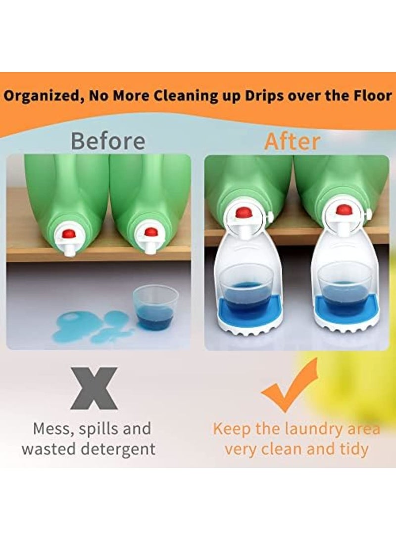 Luckam 2 PCS Laundry Liquid Detergent Cup Holder Dulinkas Drip Catcher Tray Fabric Softener Drip Catcher Soap Holder Tray Cup Laundry Cup Holder and Drip Tray Laundry Cup Stand Container - Image 3