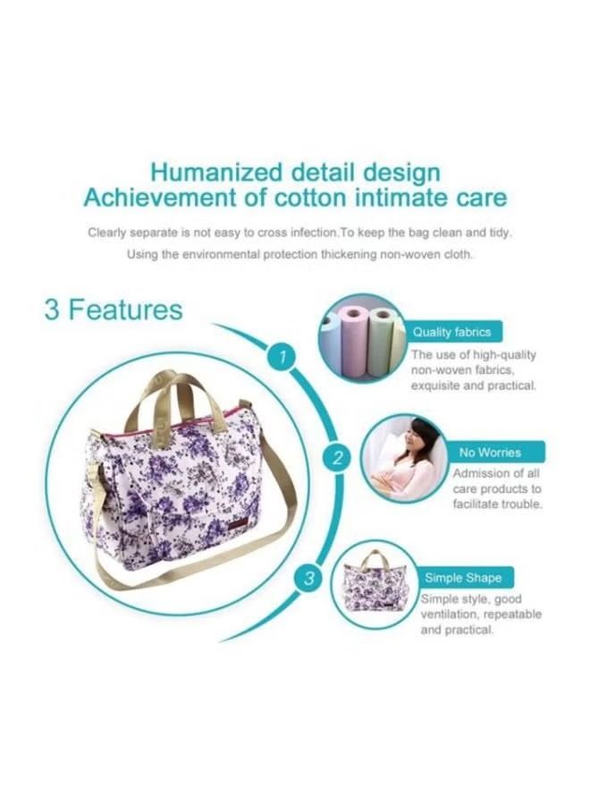 Goolsky Goolsky Multifunctional Floral Print Travel Nappy Bag Simple Shape With Bottle Bag And Shoulder Strap - Image 5