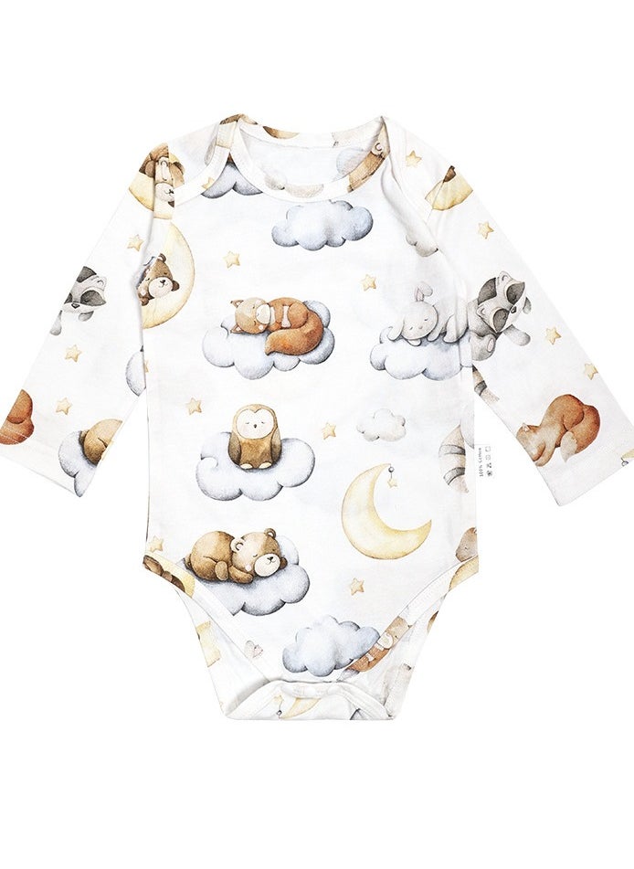 Gerenic Baby Bodysuit, Baby Jumpsuit, Baby Long Sleeve Bodysuit, for 3-24 Months Baby Boys  - Image 1