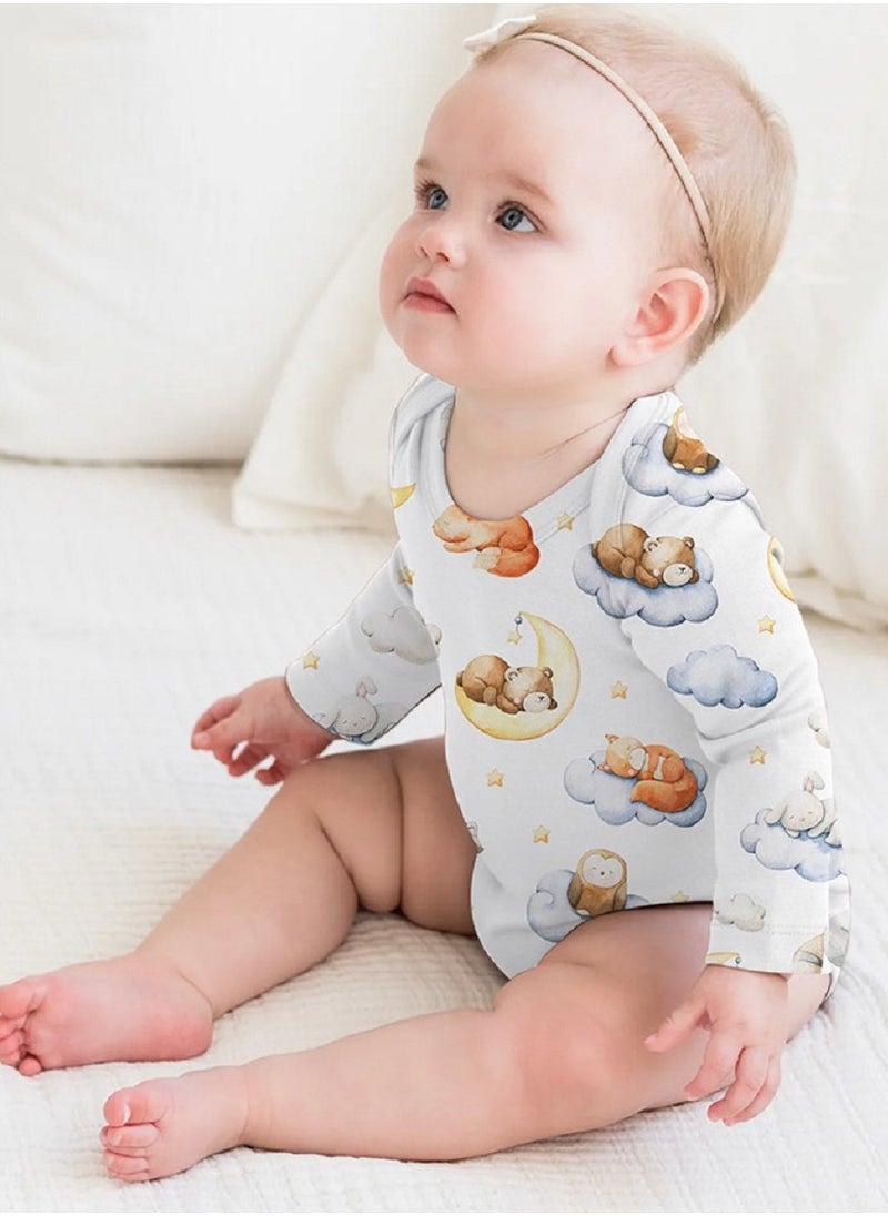 Gerenic Baby Bodysuit, Baby Jumpsuit, Baby Long Sleeve Bodysuit, for 3-24 Months Baby Boys  - Image 2