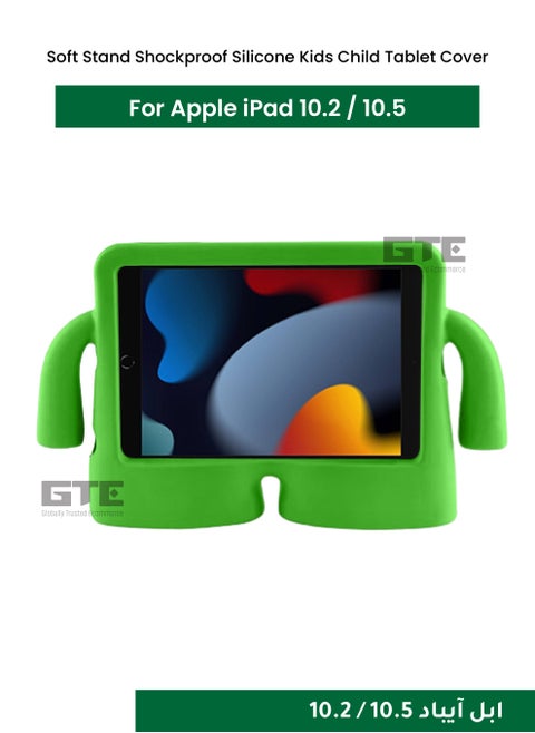 Soft Stand Shockproof Silicone Kids Child Tablet Cover for Apple iPad 10.2 / 10.5-Green