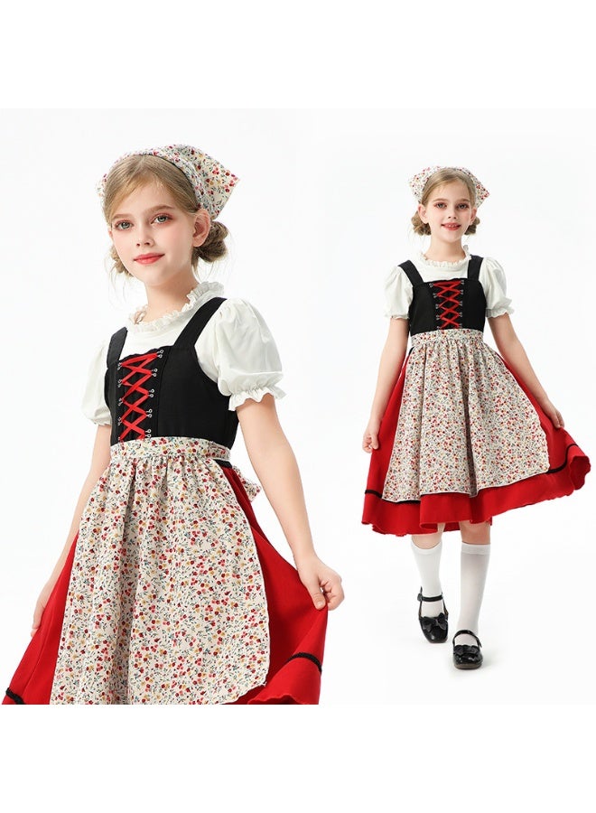 Loquat Bavarian Children's Clothing - European Rustic Farmhouse Dress for Girls  - Image 2
