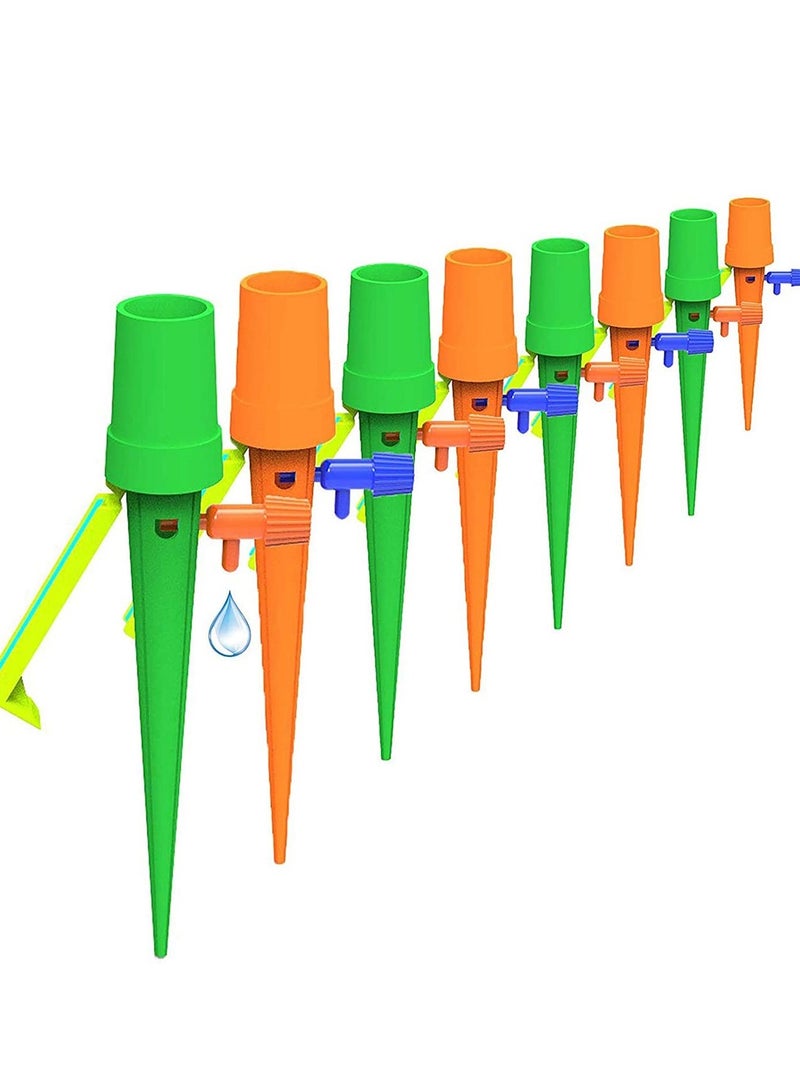 SYOSI Plant Watering Devices Drip Irrigation Self Spikes with Anti tilt Bracket Valve Control Switch Slow Release Vacation Plants System 12 Pack - Image 1