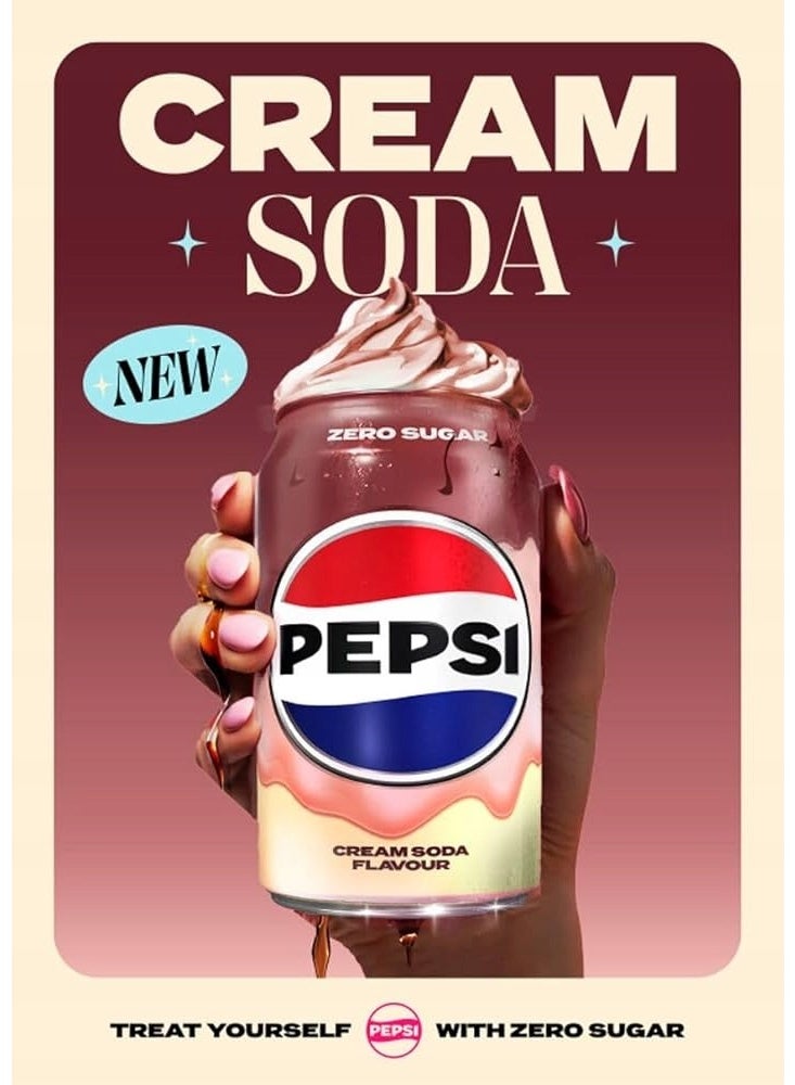 Pepsi Cream Soda Zero Sugar 330ml - Image 3