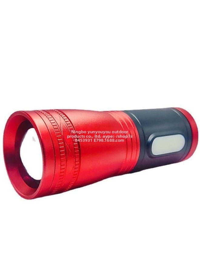 Strong Light Outdoor Fishing Flashlight With Side Light Night Fishing Laser Cannon High Power Four Light Source Wild Fishing Equipment-Color:Fishing Light Single Light (two Light Sources)  - Image 5