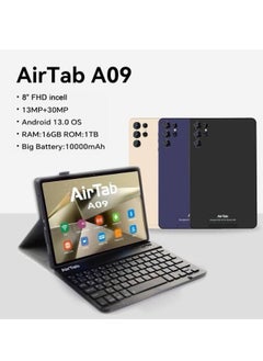 AirTab 8 -Inch Smart Tablet A09 Android 13 Tablet With 1TB Storage and 16GB RAM Quad Core Wi-Fi LTE Dual Sim with Keyboard - BLUE  - Image 2
