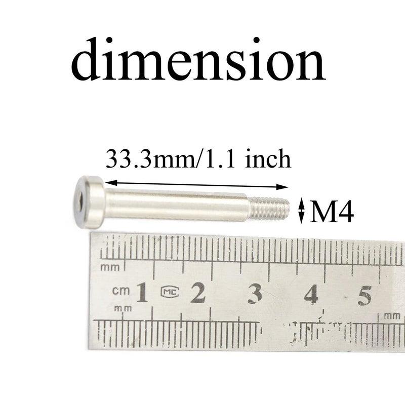 Pro Bamboo Kitchen 4pcs 304 Stainless Steel Hex Socket Shoulder Bolt M4 Thread 5mm Shoulder Dia 25mm Shoulder Length for Textile, Hydraulic, Injection Molding and Machinery Industries - Image 3