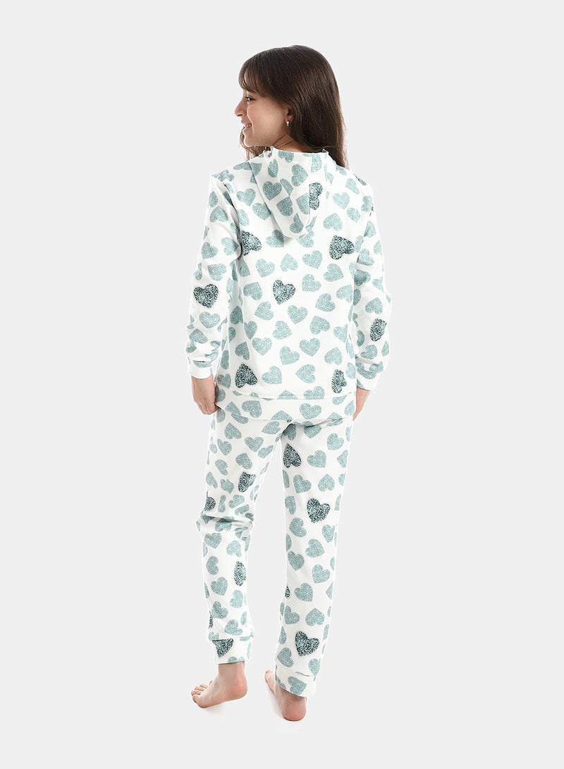Andora Zipper Closure Self Patterned Pajama - Image 3