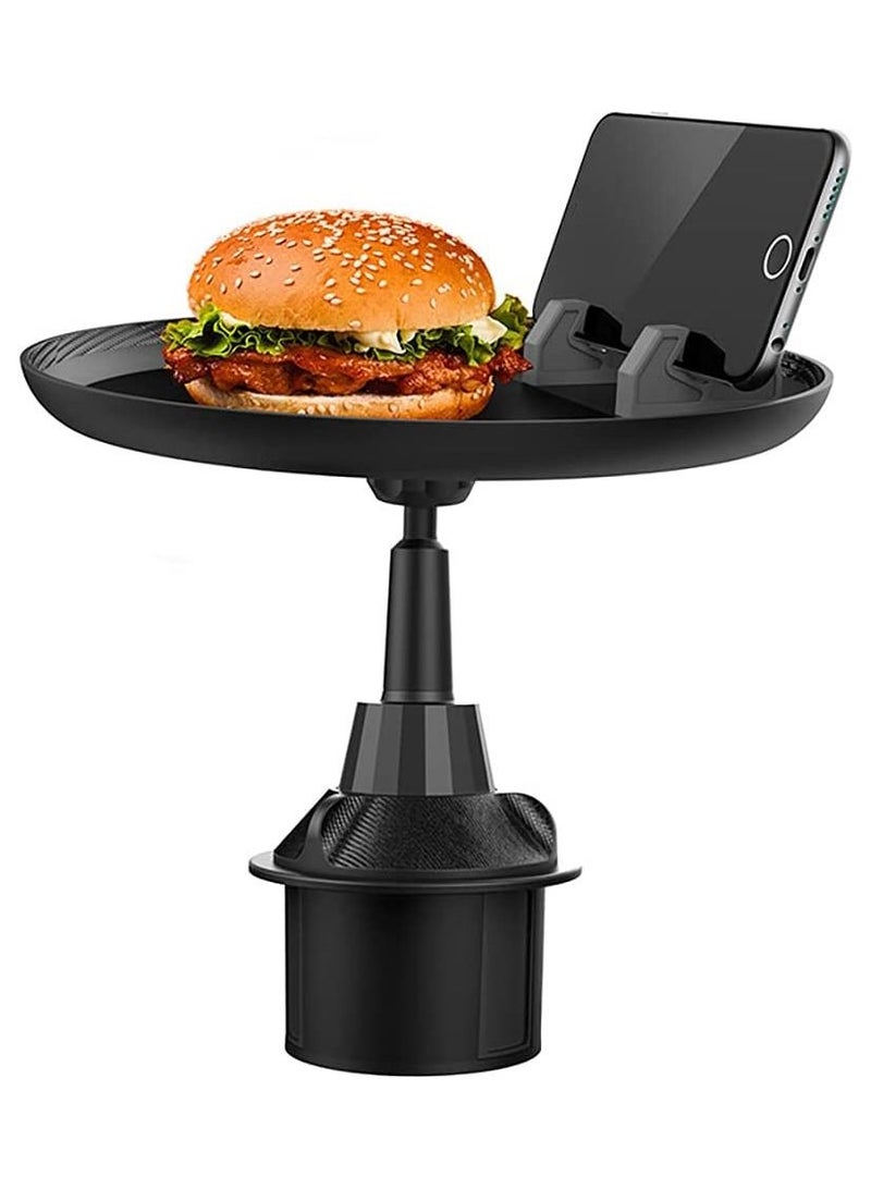 Cup Holder Tray for Car - Enjoy Your Meal and Stay Organized - Adjustable Car Tray Table with Surface, Phone Slot, and 360° Swivel Arm - Car Food Table for Cup Holders Wide - Image 1