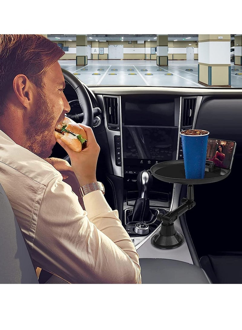 Cup Holder Tray for Car - Enjoy Your Meal and Stay Organized - Adjustable Car Tray Table with Surface, Phone Slot, and 360° Swivel Arm - Car Food Table for Cup Holders Wide - Image 4