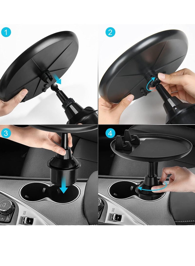 Cup Holder Tray for Car - Enjoy Your Meal and Stay Organized - Adjustable Car Tray Table with Surface, Phone Slot, and 360° Swivel Arm - Car Food Table for Cup Holders Wide - Image 2