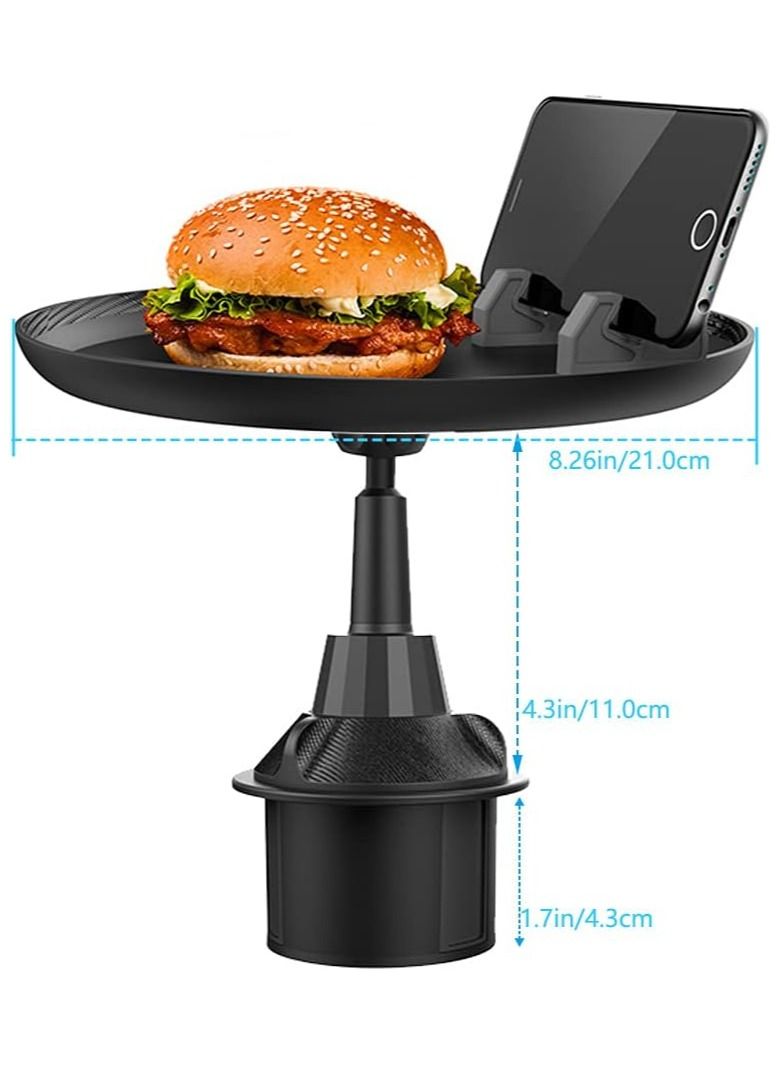Cup Holder Tray for Car - Enjoy Your Meal and Stay Organized - Adjustable Car Tray Table with Surface, Phone Slot, and 360° Swivel Arm - Car Food Table for Cup Holders Wide - Image 3