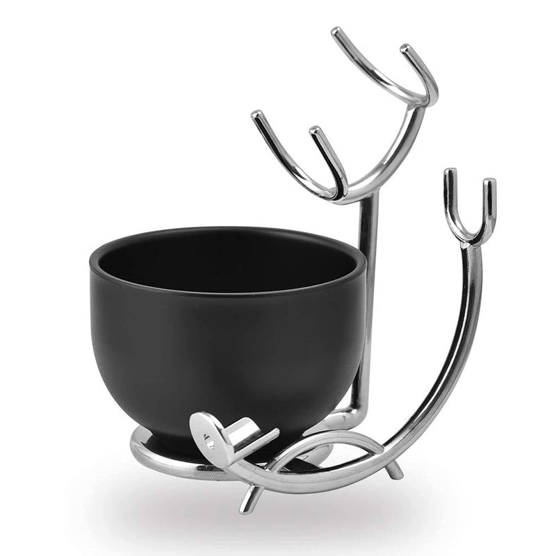 Aethland Shaving Brush Set with Black Solid Wood Handle, Shaving Kit for Men Includes Shaving Brush, Dia 3.1 inches Stainless Steel Shaving Bowl & Shaving Stand Wet Shaving Gifts for Men - Image 2