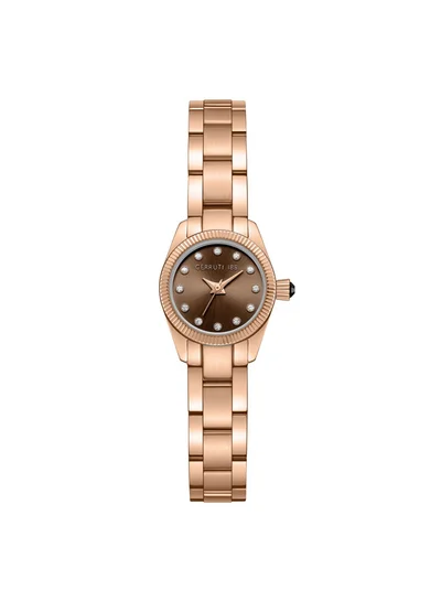 CERRUTI 1881 Women's Endine 19mm Brown Dial Stainless Steel Bracelet Analog Watch For Women