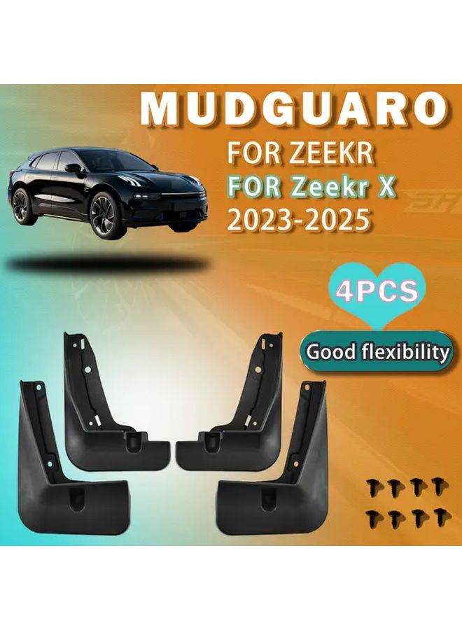 مصدات الطين الدائمة للسيارة لـ Zeekr X 2023-2025 مجموعة من 4 قطع واقيات مصدات مقاومة للخدوش - Image 1