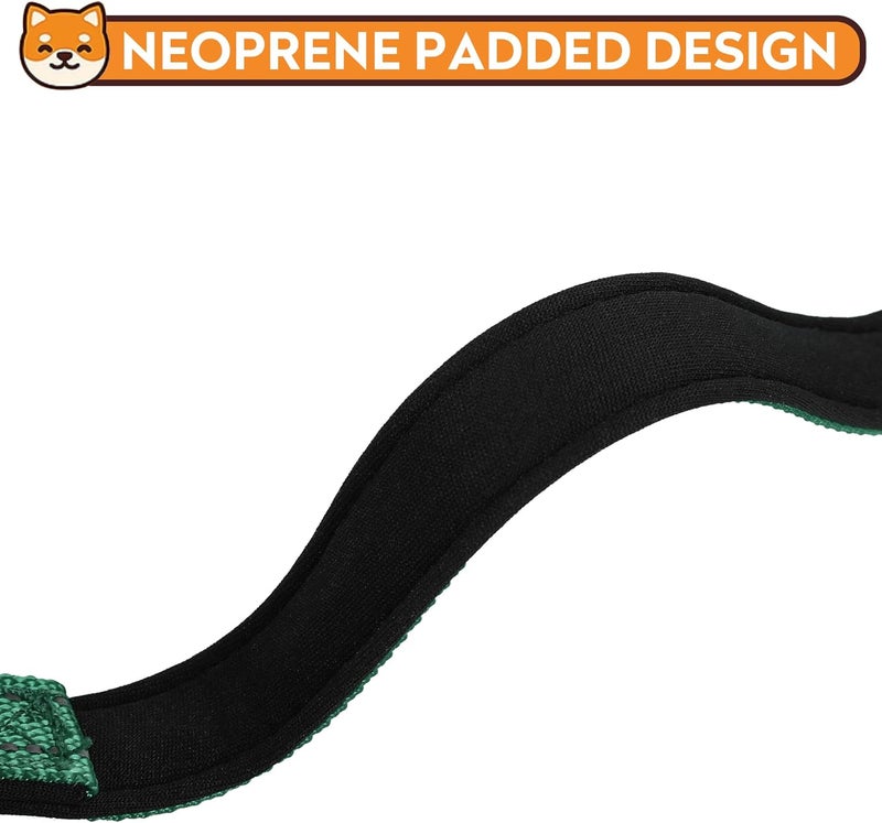 Reflective Dog Collar, Adjustable Soft Neoprene Padded Nylon Pet Collars with Buckle for Extra Large Dogs, Dark Green,XL - Image 4