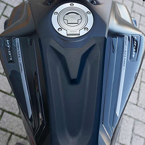 labelbike 3D Stickers Motorcycle Fuel Tank Sides Protection and Decoration in Resin Compatible with Yamaha Mt07 20212022 Grey Color - Image 1