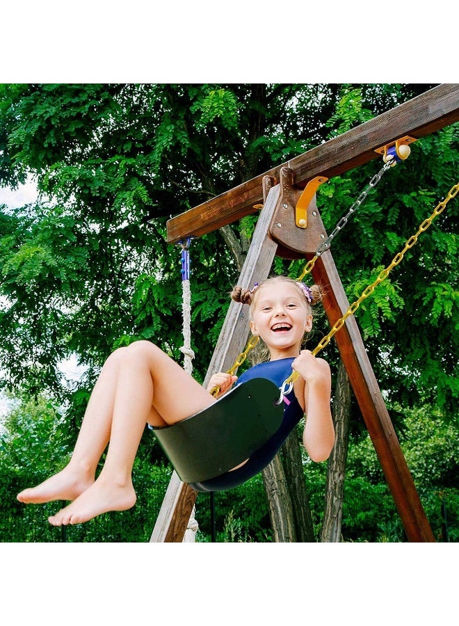 Sunnyglade Sunnyglade 2PCS Swings Seats Heavy Duty with 66" Chain Plastic Coated, Playground Swing Set Accessories Replacement with Snap Hooks, Support 250lb  - Image 5