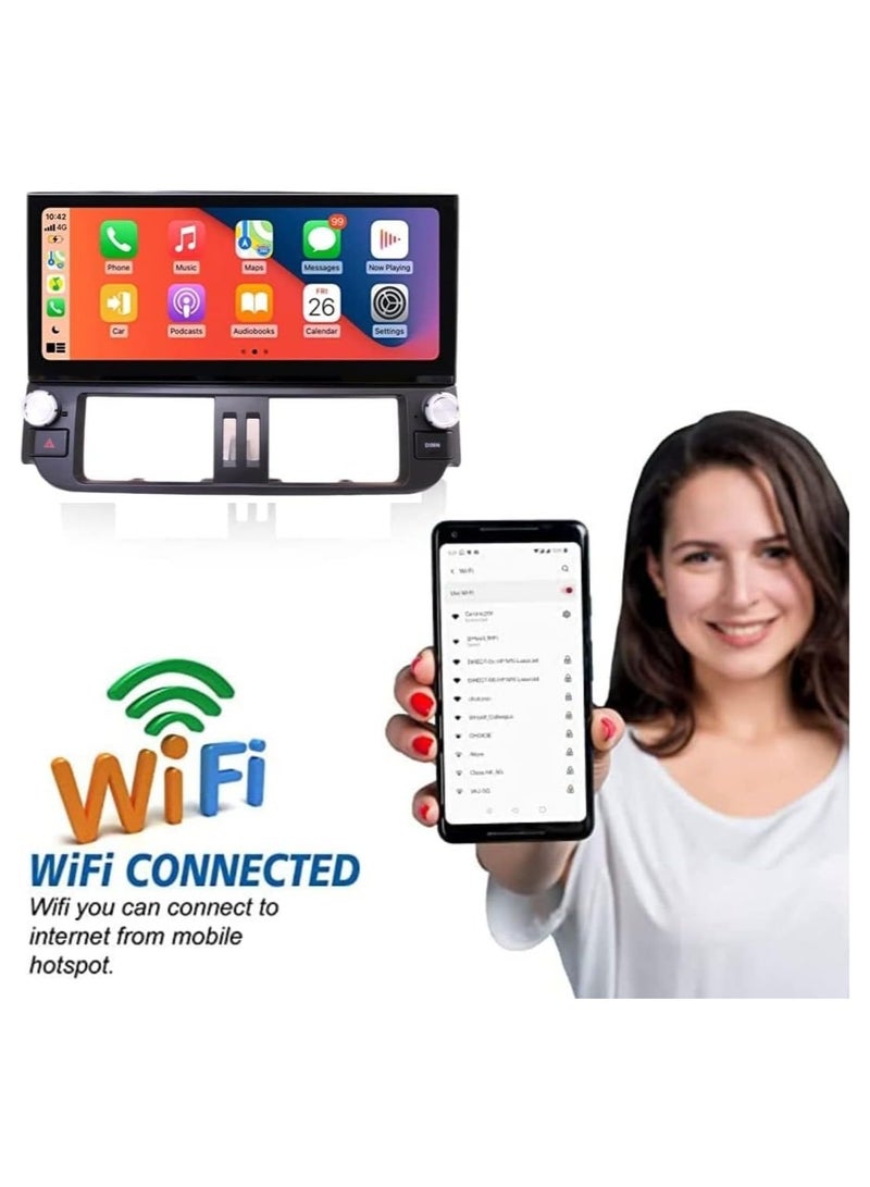 SHEZA STAR Android Car Stereo for Toyota Prado 2010-2013 2GB RAM 32GB ROM Support Carplay, M-Link Wi-Fi BT, Radio GPS, 12.3 Inch IPS Touch Screen with AHD Camera Included - Image 4