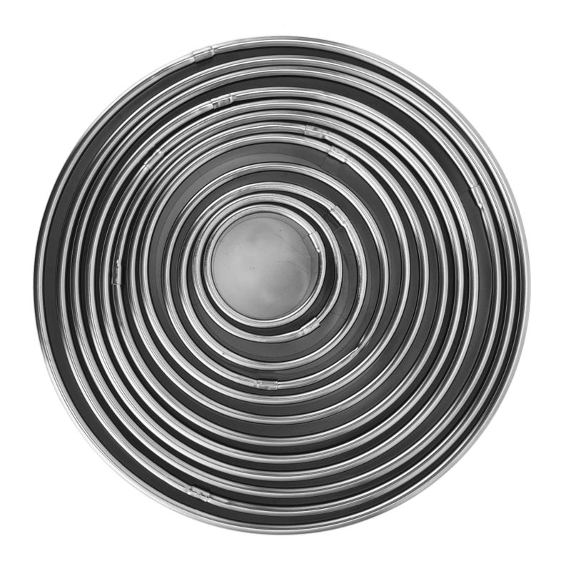 Stainless Steel Round Cookie Cutter Set 12 Pieces Baking Pastry Decorating Tools - Image 5