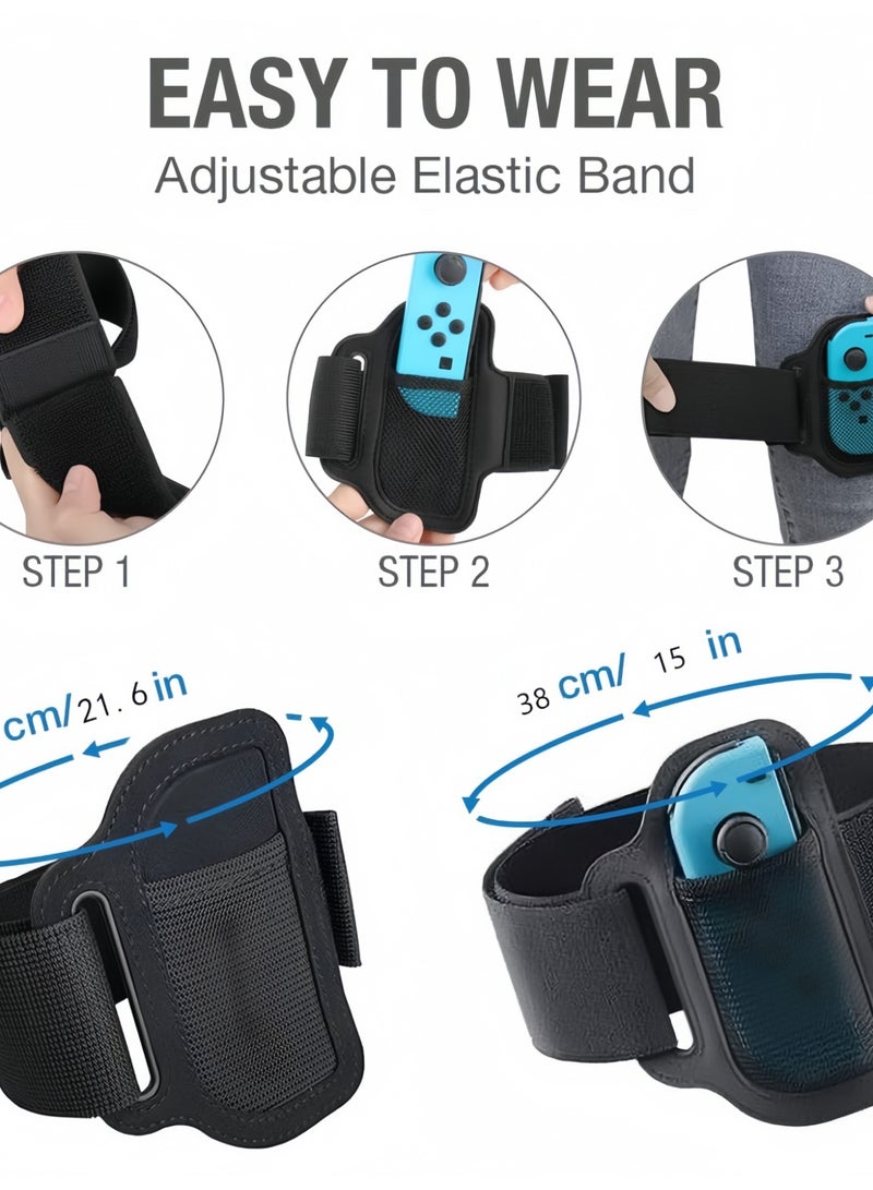 OasisLink Switch Leg Strap for Nintendo Switch Sports, [4 Pack] TGDPLUE Switch Soccer Leg Straps Compatible with Switch Sports/Ring Fit Adventure, Two Size Adjustbale Elastic Strap for Adults & Children  - Image 2