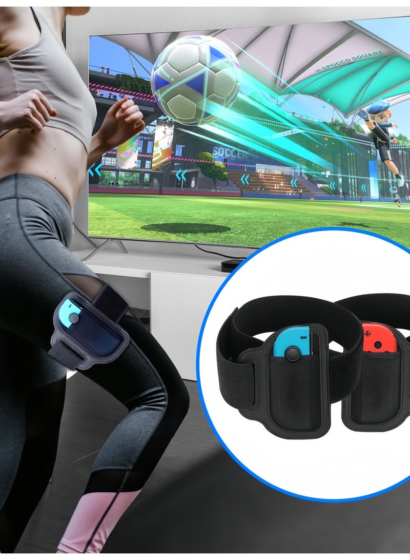OasisLink Switch Leg Strap for Nintendo Switch Sports, [4 Pack] TGDPLUE Switch Soccer Leg Straps Compatible with Switch Sports/Ring Fit Adventure, Two Size Adjustbale Elastic Strap for Adults & Children  - Image 4