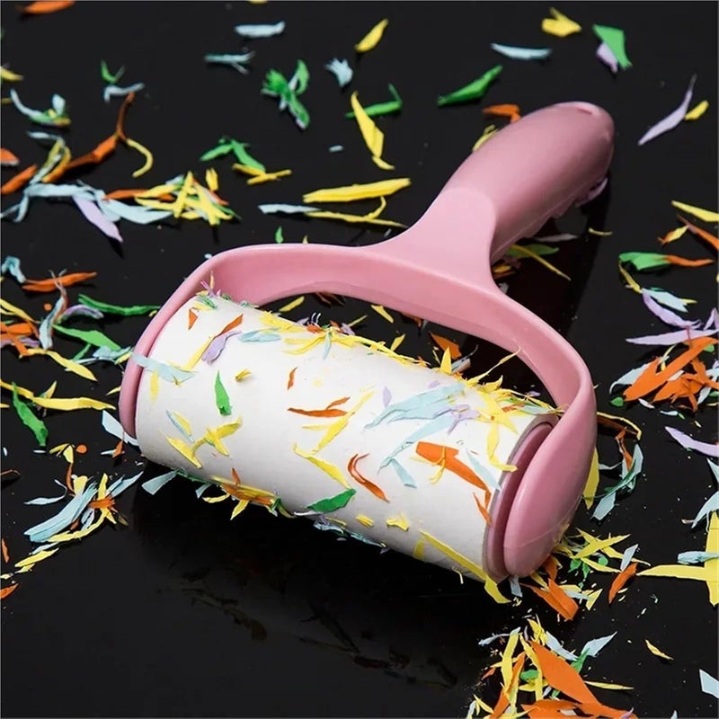 Snacko Portable Tearable Roll Paper Sticky Roller for Pet Hair & Dust Removal - Replaceable Cleaning Brush Tool for Clothes, Carpets, and More - Image 4
