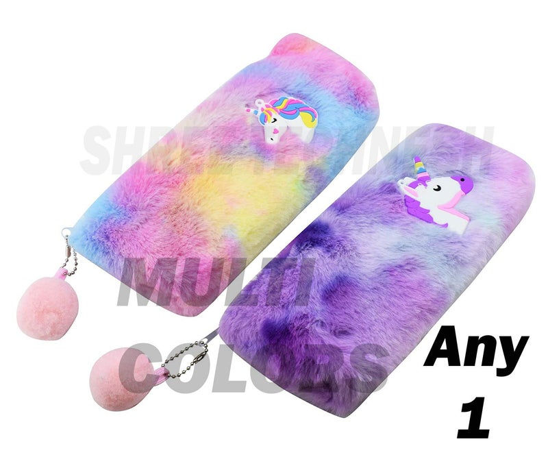 SHREE TECHNESH® Amazing Soft Uneecorn Fur Pouch with Gel Pen for Girls (White) - Image 5